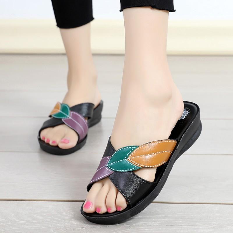 

Elderly Women s Non-Slip Wedge Sandals - Soft, Thick Sole for Summer 39