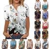 Floral Tops For Women, Women's Button Down Fashion Casual Short Sleeve Shirts Blouse