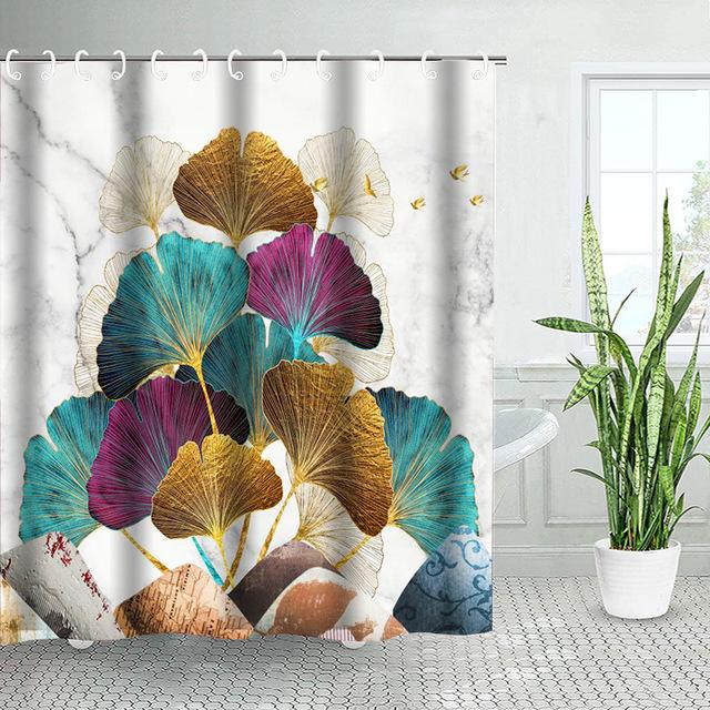 

Принадлежности для ванной комнаты, полиэстеровая водонепроницаемая занавеска для душа, занавеска для перегородки ванной комнаты, занавеска с листьями гинкго, украшение для ванной комнаты, комнаты, занавеска 90x180cm36x71inch