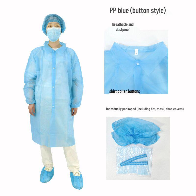 Thickened Disposable Work Suit Set: Dustproof and Isolation Gown with Lab Coat