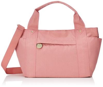 Dot & Stripe Monopia Polycan 2-Way 6-Pocket Shoulder Tote Bag, DS-12692, Pink