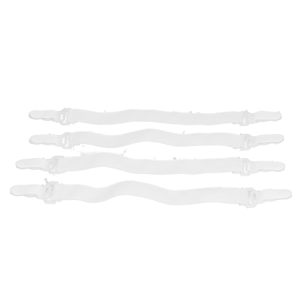 4PCS Bed Sheet Grippers Adjustable Elastic Straps Fixing Clips Holder Bed Mattress FastenersWhite