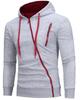 New Style Asymmetrical Zipper Slim-Fit Hooded Men's Sweatshirt Jacket W01