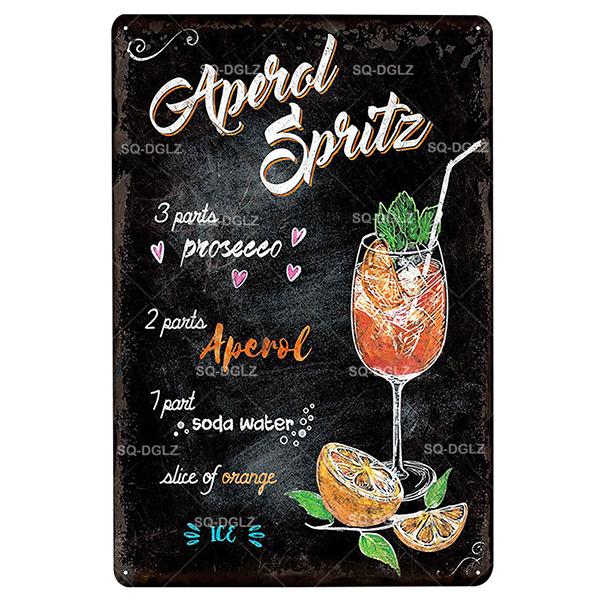 [SQ-DGLZ] Mojito Metal Sign Vintage Metal Plaque Plates Decor For Pub Bar Home Wall Decor Tin Signs Cocktail Poster Gift
