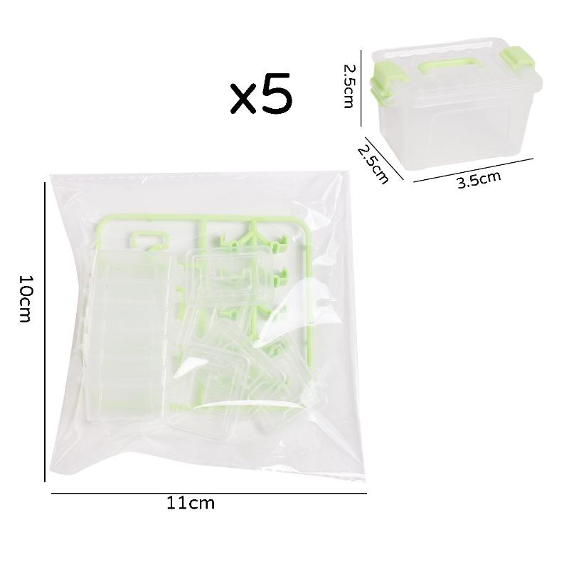 5Pcs Portable Organizer Case Dollhouse Transparent Plastic Storage Box Household Lightweight Storage Boxes
