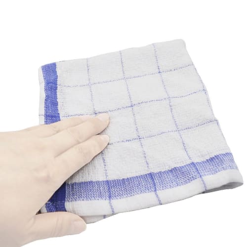 Cotton Dishcloth, Checkered Pattern, Pack of 5, 34 x 34cm, ZB-5123