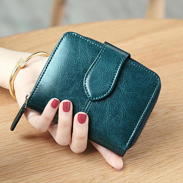Frauen Brieftasche Frau Kurze Karte Halter Leder Weibliche Geldbörse Vintage Frauen Luxus Kleine Brieftasche