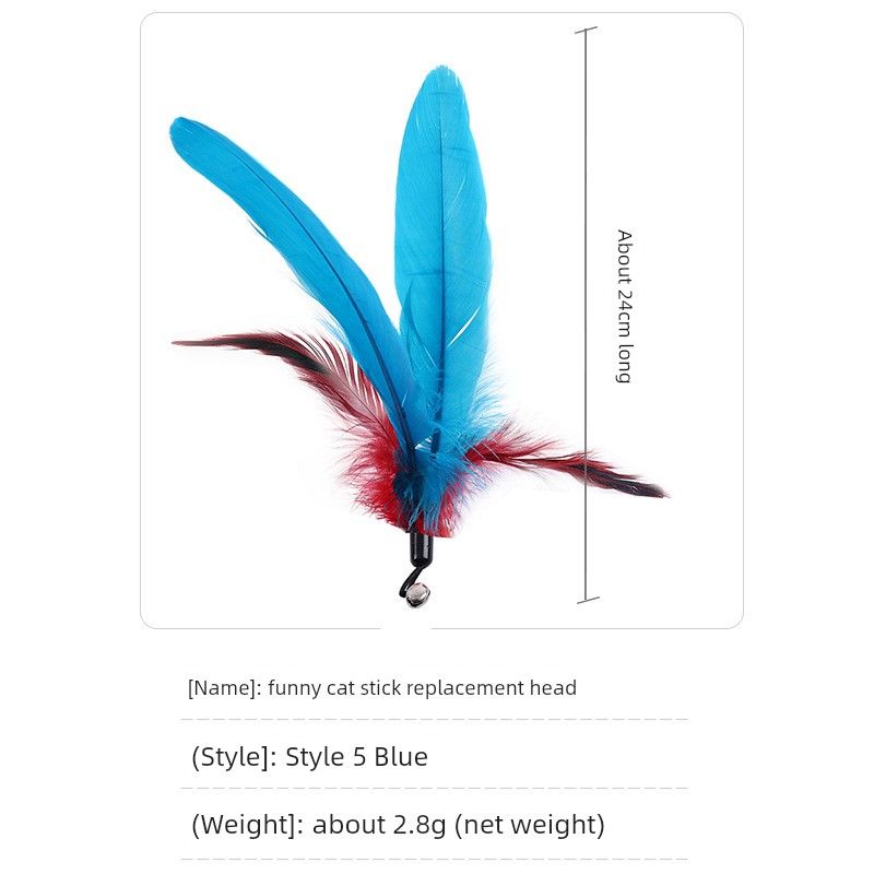 

Pet Supplies New Arrival Insect Mouse Funny Cat Accessories Cat Toy Feather Bell Cat Teaser Suit Replacement Head Style 1 (single)