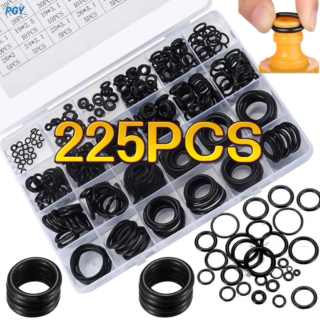 Nitrile Rubber O Ring Set 18 Sizes Oil Water Resistant High Pressure Round Seal Gasket For Auto Plumbing Machinery Repair Engine Gaskets 6