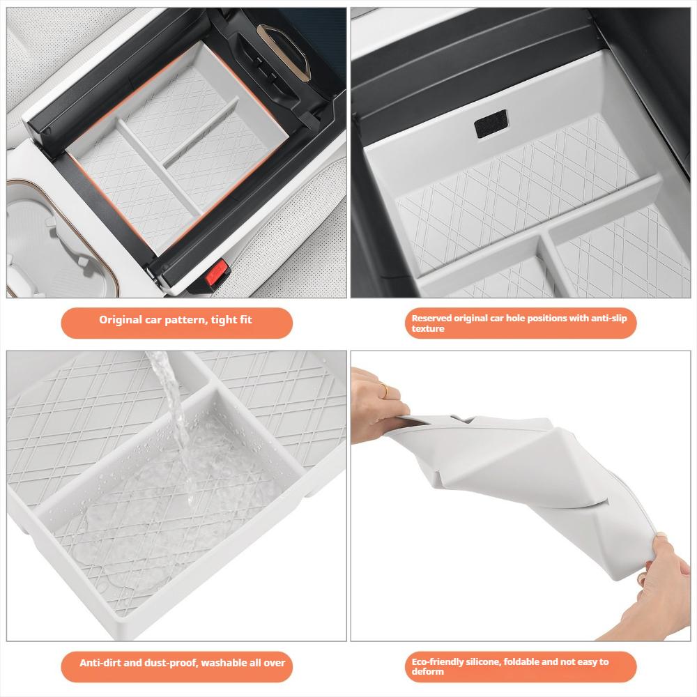 Fit For LYNK & Co 900 2025+ Car Specialized Armrest Box Storage Box Center Console Silicone Storage Box Interior Modification
