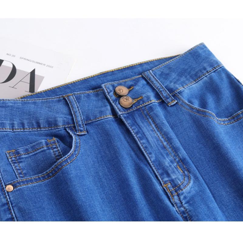 Summer Thin Nine-point Jeans Stretch Slim Slim Slim Eight Flared Pants