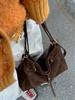 2024 Women's Large Capacity Suede Tote: Autumn/Winter Casual Shoulder & Crossbody Bag