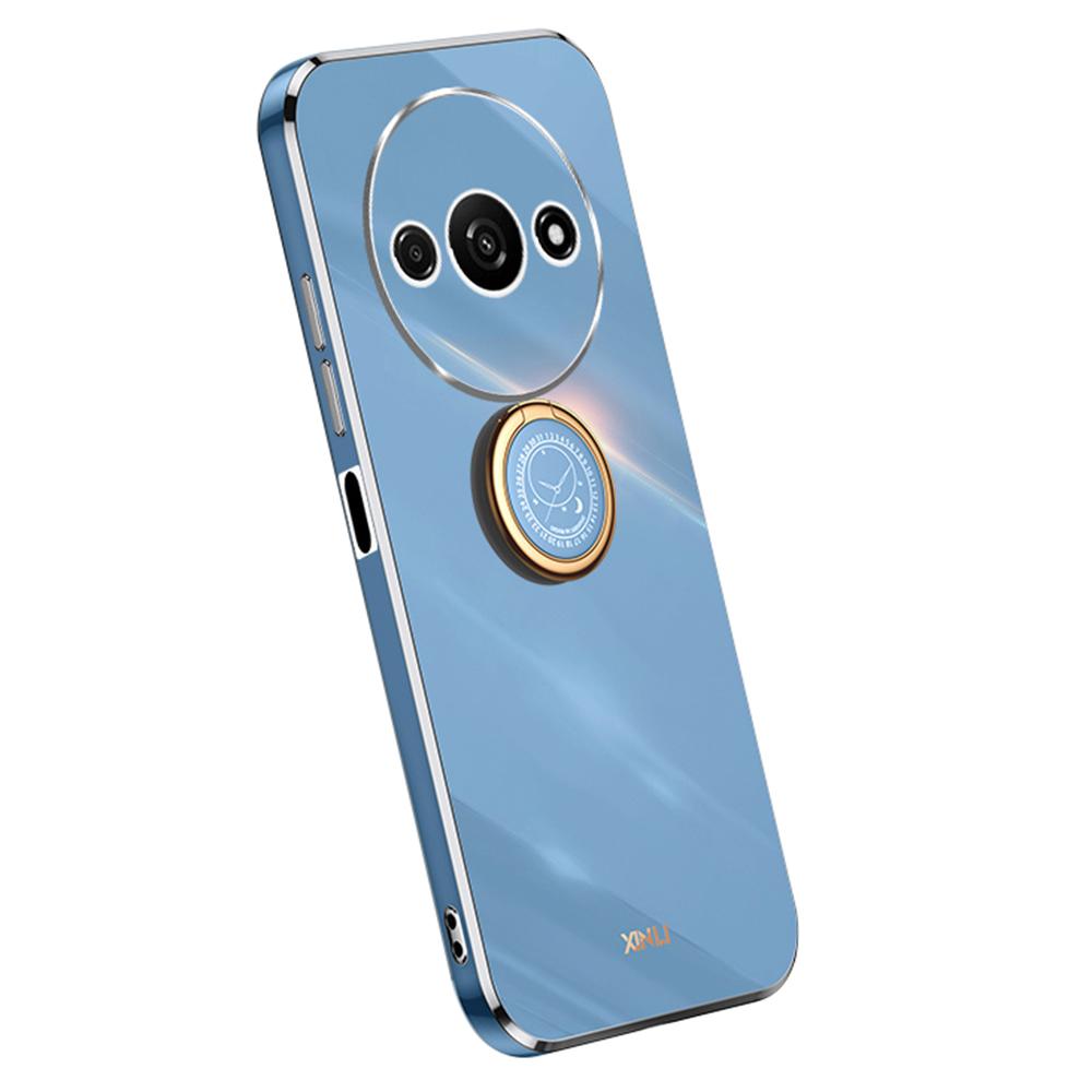 XINLI For Xiaomi Redmi A3 4G/Poco C61 4G Electroplating Case Ring Holder Kickstand Soft TPU Cover