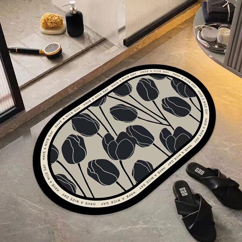 Diatom mud bathroom floor mat non-slip absorbent quick-drying foot mat indoor bathroom toilet door carpet
