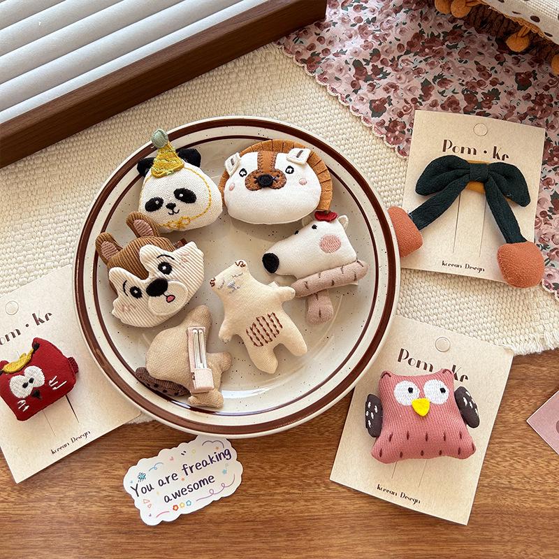 Korean Style Cartoon Bear 3D Cotton Baby Hair Clip