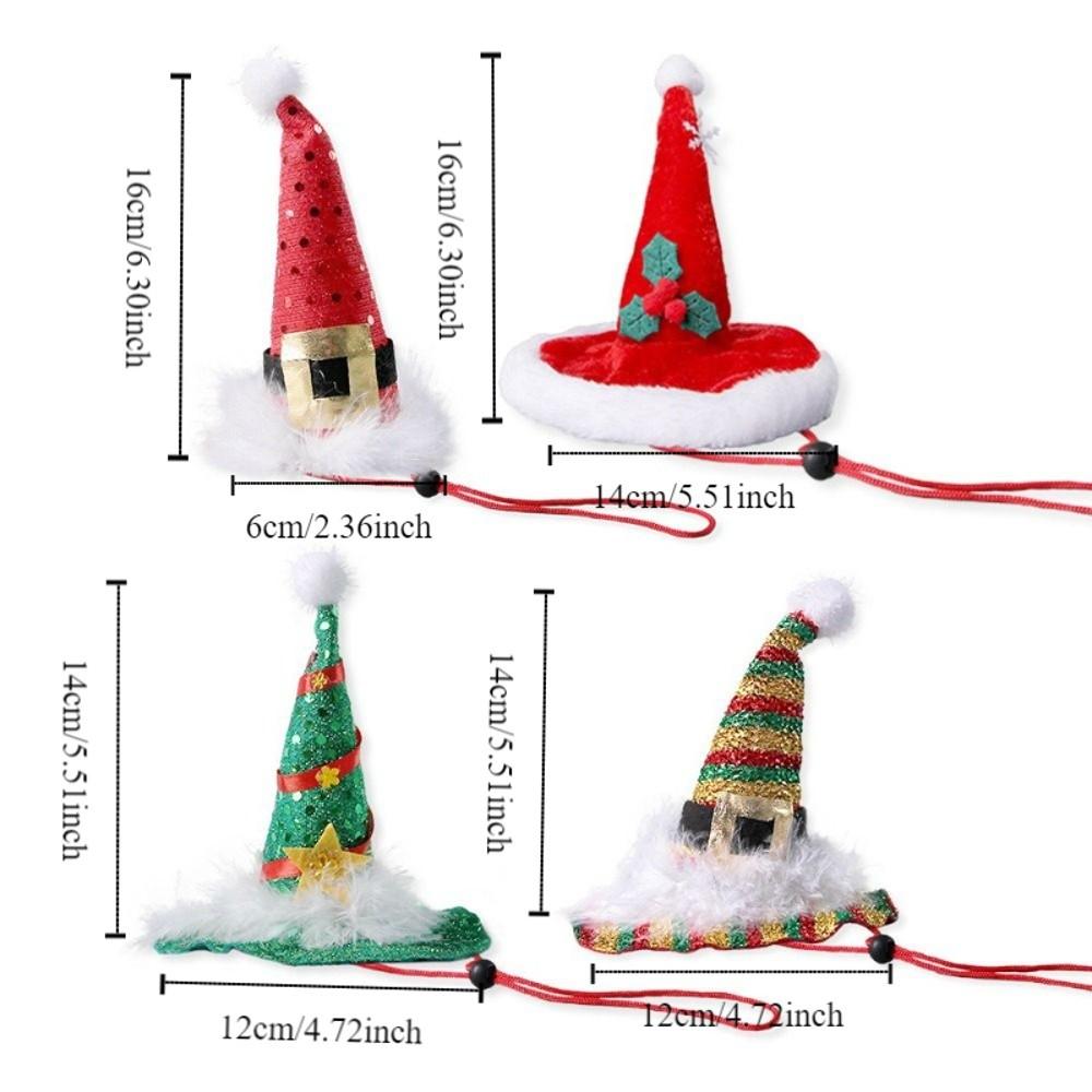 Cute Pet Christmas Hat Adjustable Pet Party Hat Delicate Festive Pet Hat  Holiday Photos
