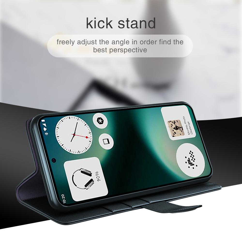 For Nothing Phone (3a) Lite 5G Case Genuine Split Leather Phone Cover with Wallet Stand