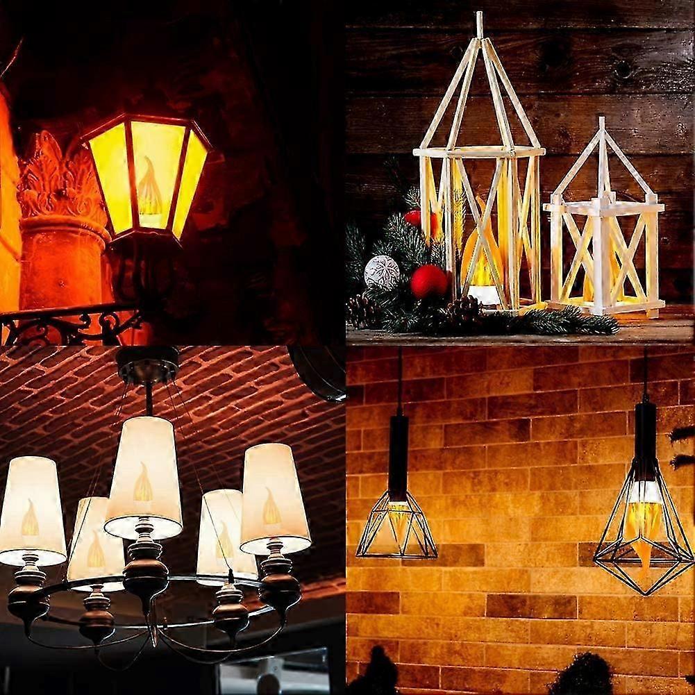 Żarówka LED E14, 3W LED Żarówka Płomień z 3 Trybami Oświetlenia, 1800K Retro Lampa Dekoracyjna, Opakowanie 4 szt.