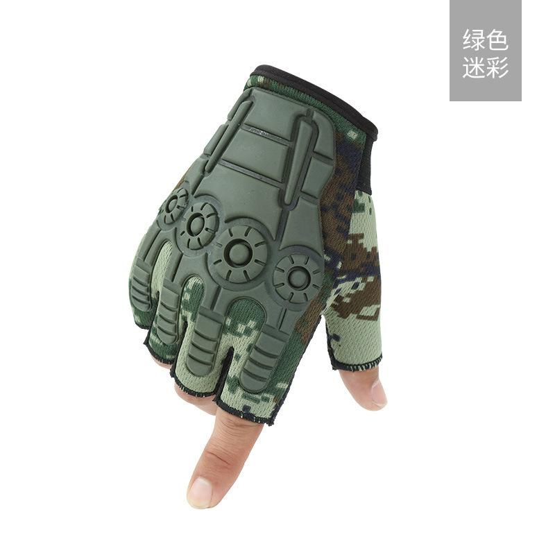 Four-Knuckle Tactical Half-Finger Gloves, Men Anti-Slip Korean Style Warm Autumn Winter Riding Gloves