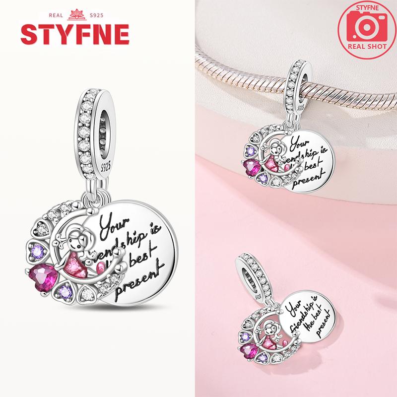 New 925 Silver Sparkling Magic Cube Love Charm Red Heart Beads DIY for Women Bracelet Fine Jewelry Gift Accessories