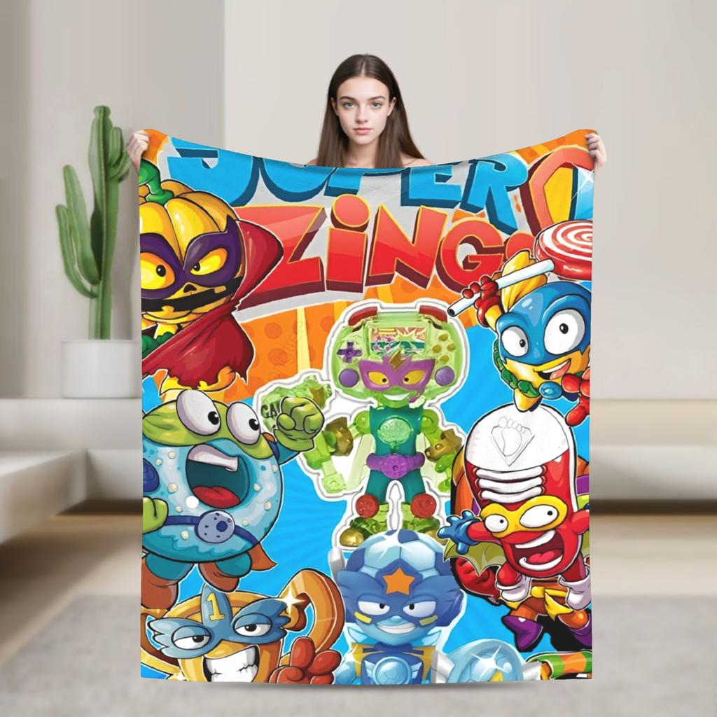 Super Zings Game  Soft Warm Blanket Superthing Travel Plush Throw Blanket Funny Home Decor Flannel Bedspread Sofa Bed Cover