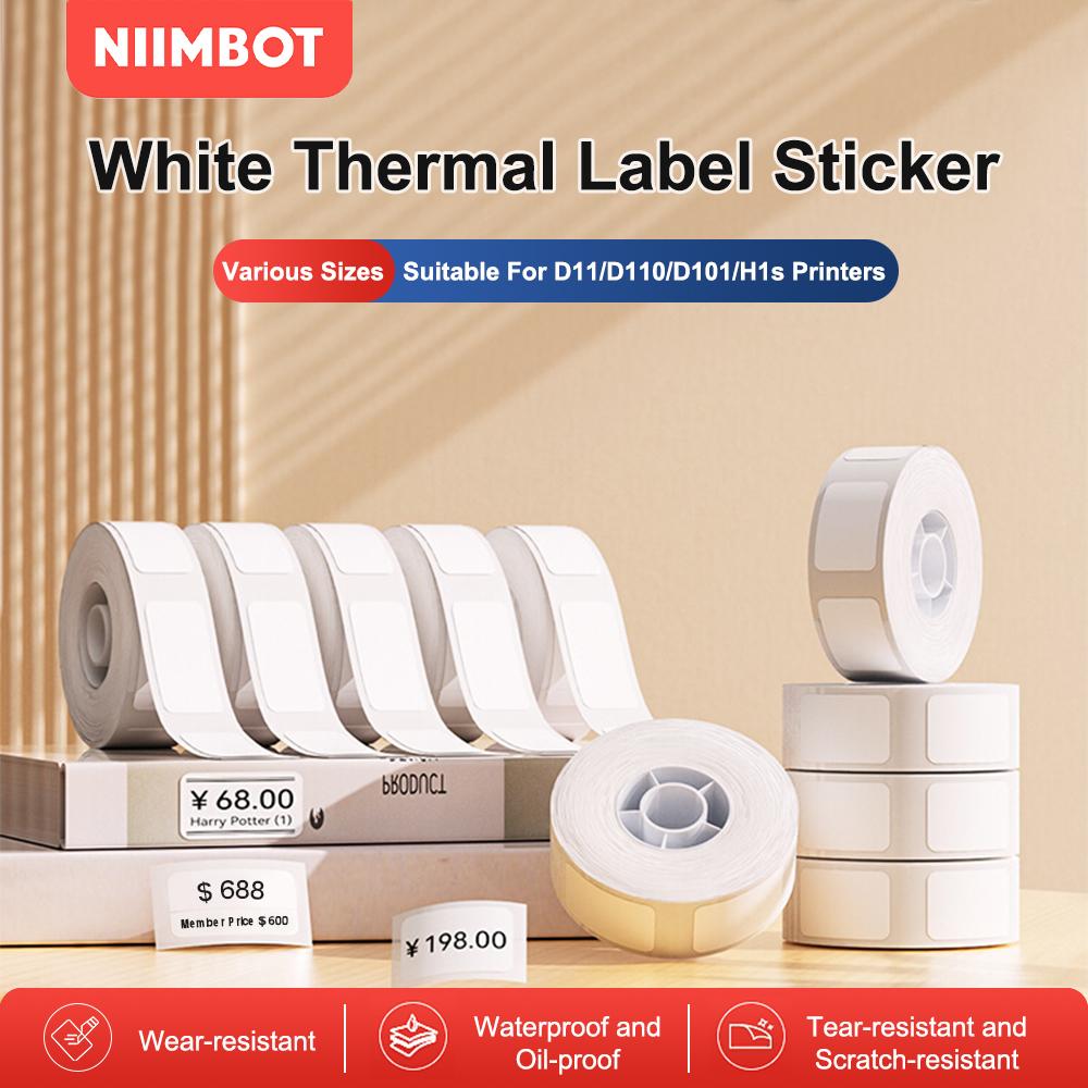 

Niimbot D11/D110/D101/H1S Чистая белая этикеточная бумага Штрих-код Цена Размер Название Белые этикетки Водонепроницаемый маслостойкий устойчивый к разрыву или школьный домашний органайзер