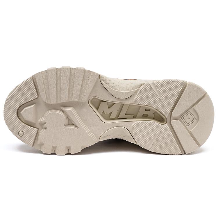 New MLB Big Ball Chunky Dia Monogram Low Top Chunky Sneakers Unisex Beige Yellow 3ASHCDM2N-43BGD