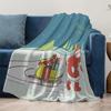 Christmas Throw Blanket Cozy Reindeer Santa Claus Holiday Flannel Soft Warm Festive Gift Decor Home Living Room Bedroom