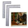 2Pcs Mini Right Angle Ruler Stainless Steel Measuring Layout Tool Precision Building Framing Gauges Mini Framing Ruler