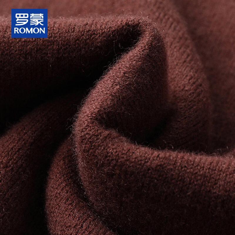 ROMON Men's 100% Pure Wool Mock Neck Pullover Sweater