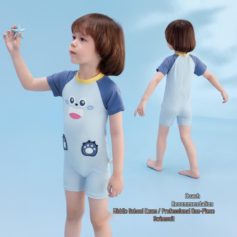 JELLYBABY Boys' Color Block One-Piece Swimsuit