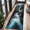 Mountain Waterfall River Scenery Graphics Runner Rug,Entryway,Laundry Room,Sofa Side,Non Slip Runner Rug,Nature Decor Present