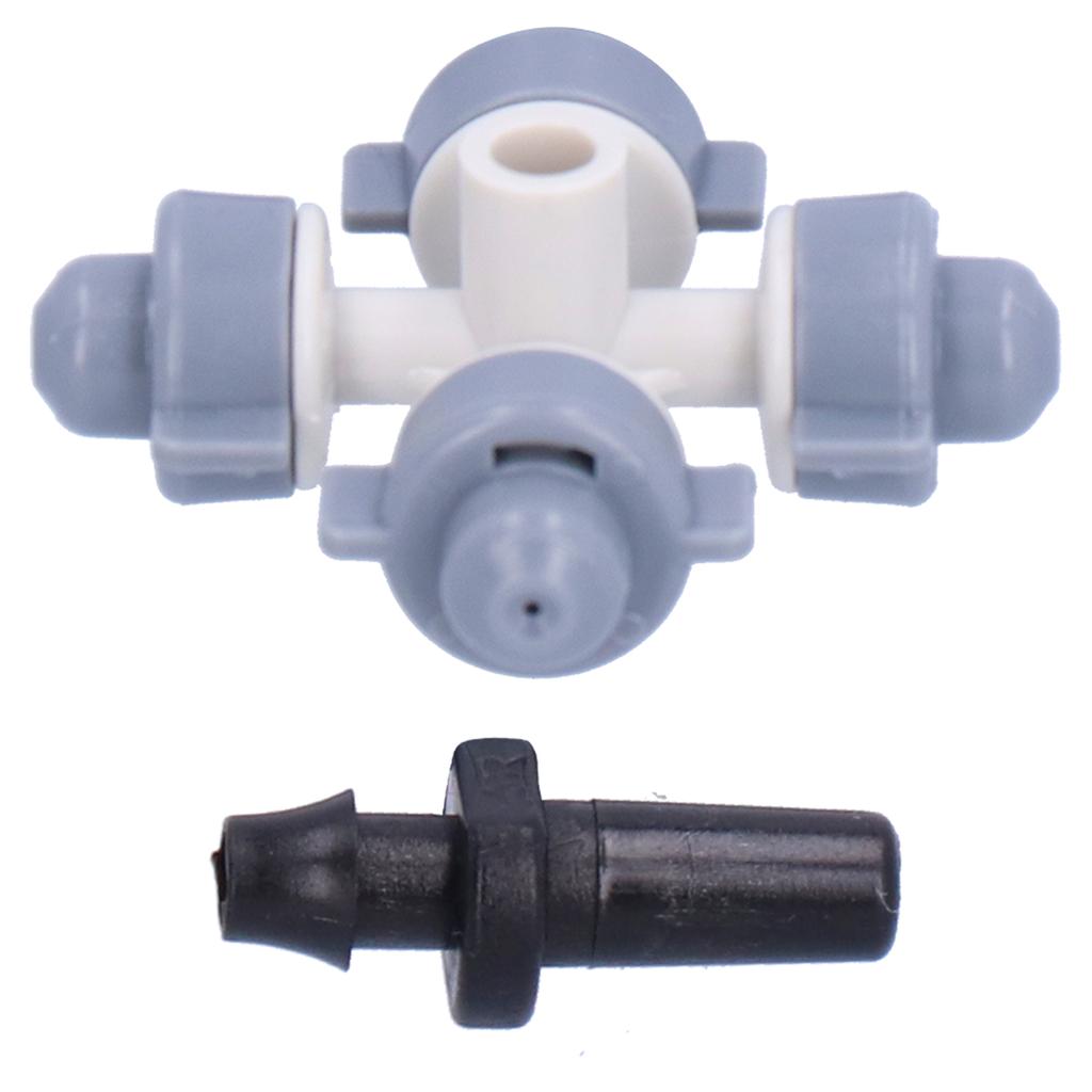 50Set 4 Outlet Sprayer Nozzle Misting Hanging Sprinkler Irrigation Accessory Gray