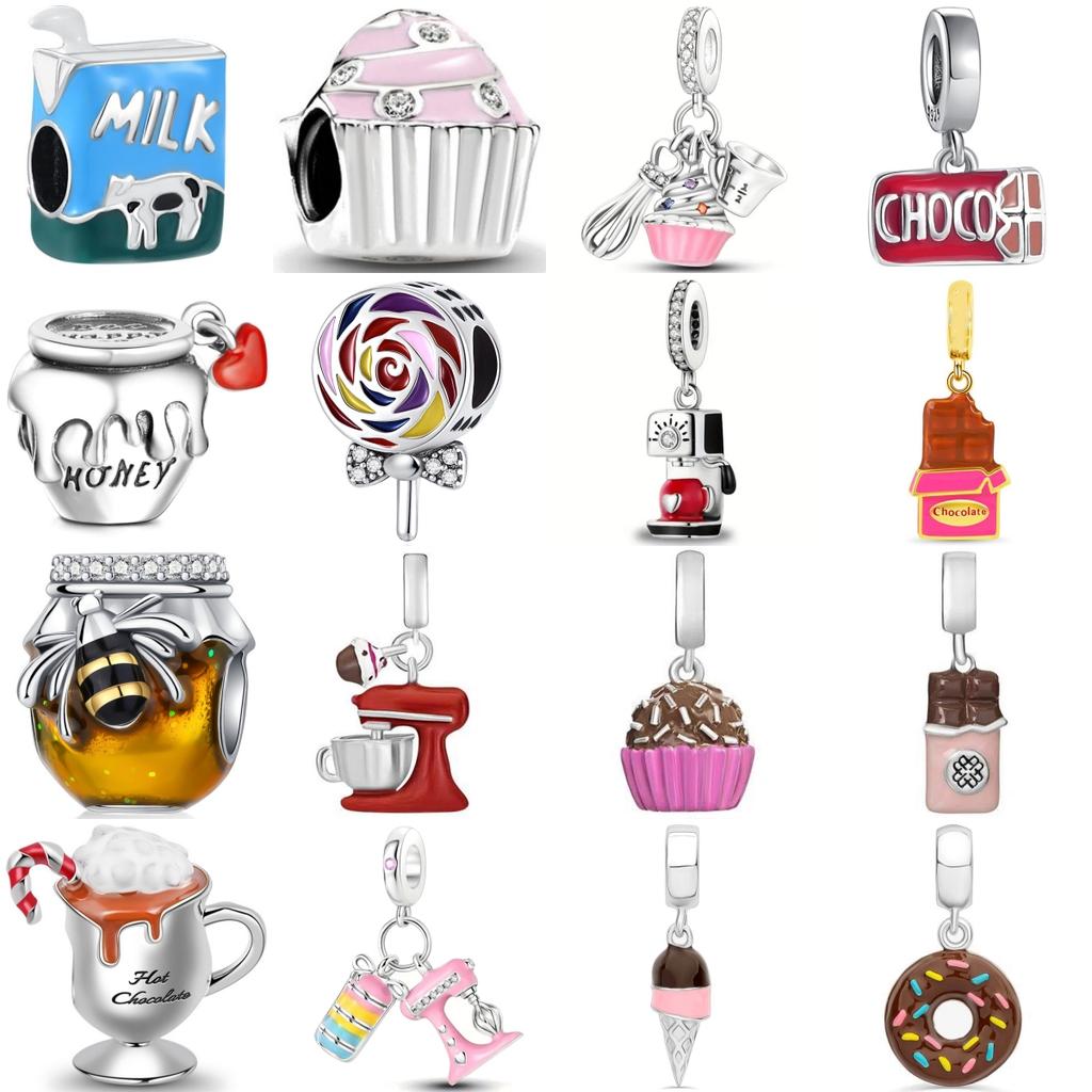 Neue Mode Kupfer Süße Serie Kuchen Honig Lutscher Perlen Anhänger Passend für Original Charms Armband Damen Schmuck Geschenk