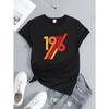 A Cute And Super Cool 1976 Graphic Printed Round-Neck T-Shirt for Women, Perfect for Spring And Summer Casual Sportswear