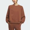 Adidas Solid Color Fleece Sports Casual Crew Neck Long Sleeve Sweatshirt Women Sweatshirt Brown IX6792