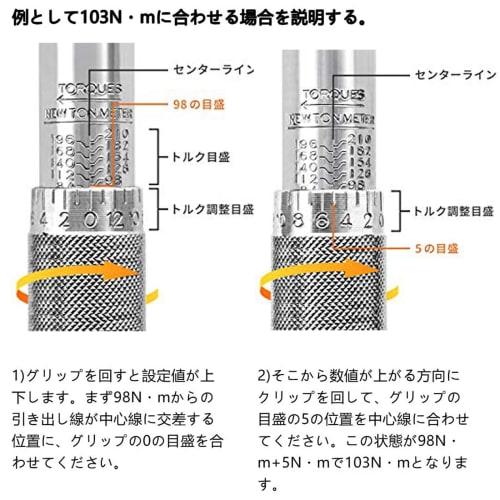 Torque Wrench Set with 3 12.7mm (1/2") Drive Sockets (17/19/21mm Adapters), 12.7mm to 9.5mm Conversion Adapter + Extension, Case Included, 28-210Nm Ca