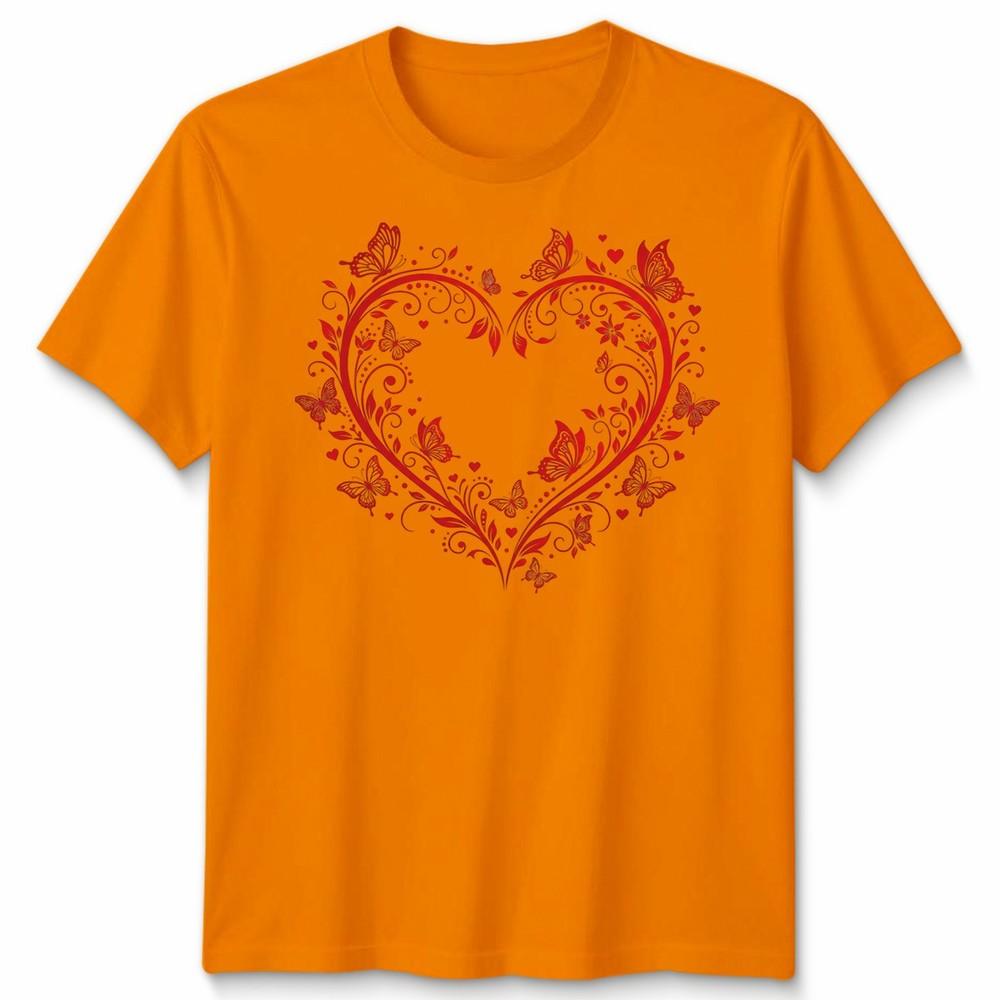Filigree Heart Butterfly Valentines Day Occasions Unisexs Unisexs Graphic Tee