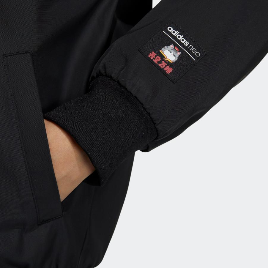 Adidas Neo Cny Series W Cny Ww Pd Jacket Casual Printed Sports Cotton Coat Winter Women Jacket Black GS5185