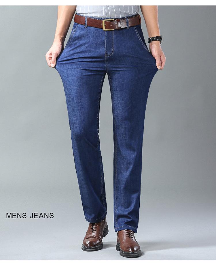 Xintang Herren Sommer Locker Gerade Bein Lässige Jeans für Mittelalterlichen Business-Stil