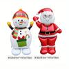 2pcs 60Inch Aluminum Foil Balloons Featuring Santa Claus And a Snowman - For Various Themed Events Such As Christmas Decorations