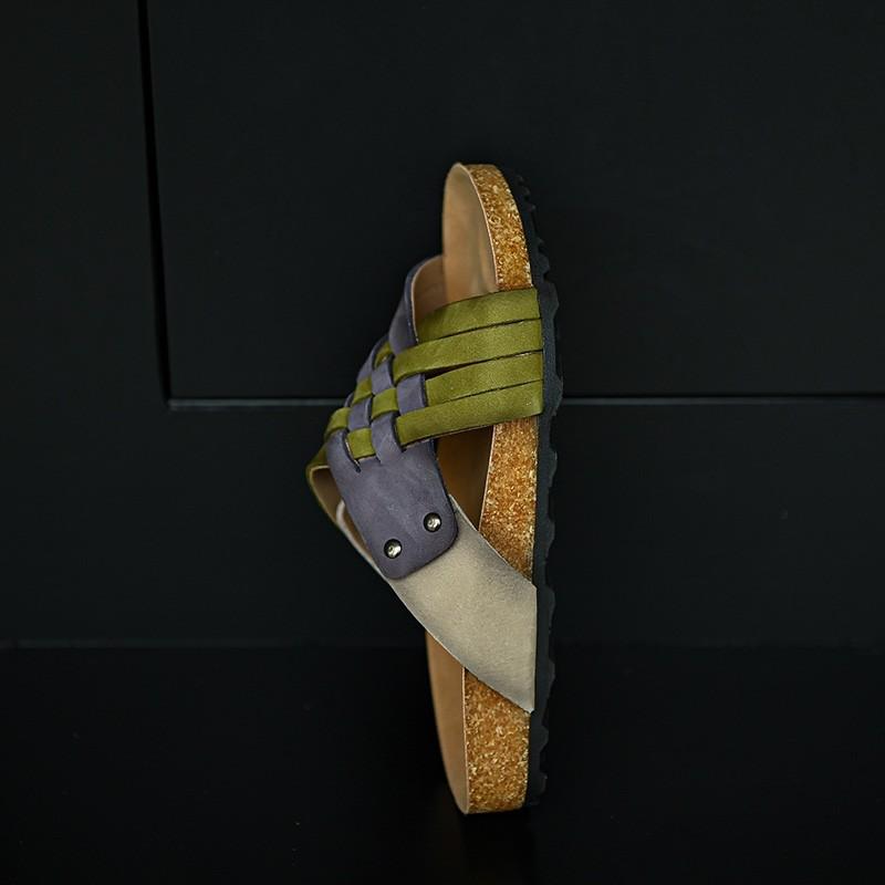 

Blue cabinet, cool slippers women wear open-toed sandals women s flat shoes summer real soft leather beach shoes how ugly women s shoes 40 зелёный