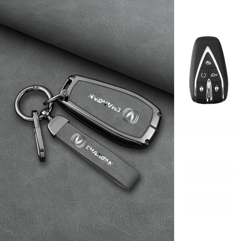 Auto Zinc Alloy Key Fob Cover Case Housing Remote Fit For Changan Unit Unik Cs35Plus Cs55 Plus Cs75 Plus Oshan X7 X5 Automotive Key Ring Auto