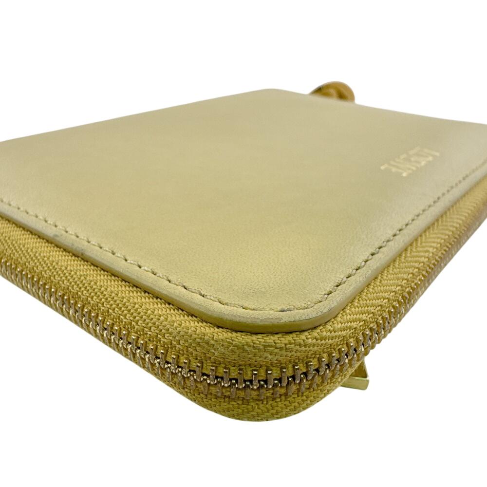 Loewe Compact Zip Wallet Leather Knot Bifold Wallet Yellow Leather Used
