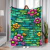 Rustic Floral Throw Blanket - 100% Polyester Knit Fleece, Comfortable All-Season Lightweight, Sofa, Armchair, Camping Blanket -