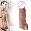 Vīriešu atkārtoti lietojami dzimumlocekļa piedurkņu palielināšanas prezervatīvi dildo pagarinātāja gaiļa aizkavēšanās gredzens