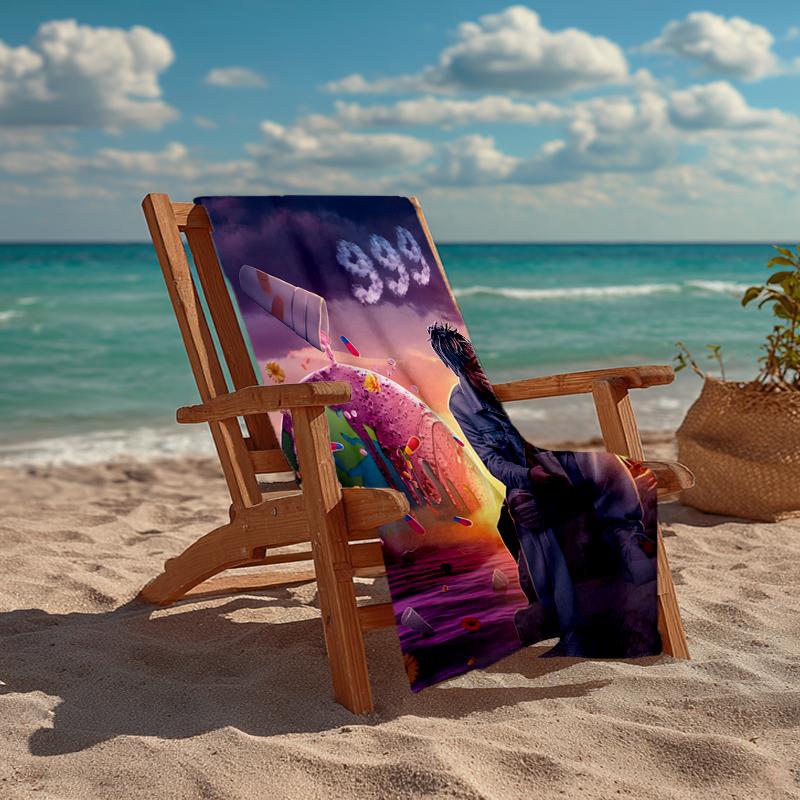 Ultra-Soft Beach Towel with Juice WRLD Theme,Ideal for Pool - Camping, Diving - Perfect Travel Essential, Vibrant Beach Towel.