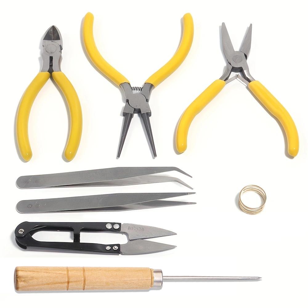 Jewelry Findings Set With Pliers Tweezers Jump Ring Opener Awl Scissors Jewelry Making Repair Supplies Kit 8pcs/set