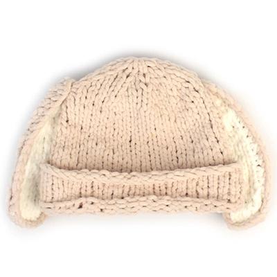 Universal Chemistry Rabbit Beige Knit Beanie Rabbit Hat