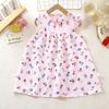 Prinzessinnen-Mädchenkleid Sommer Kinderkleid mit Blumendruck